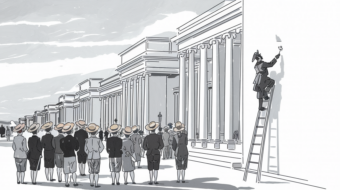 New Yorker-style illustration for Why Was the 1904 Fair Called 
