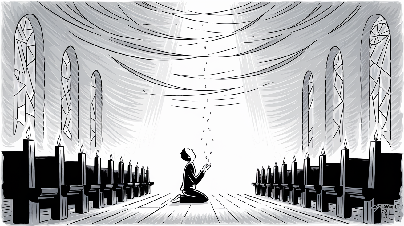 New Yorker-style illustration for God as “Random Seed”: Mystery and Uncertainty in Catholic and Christian Thought