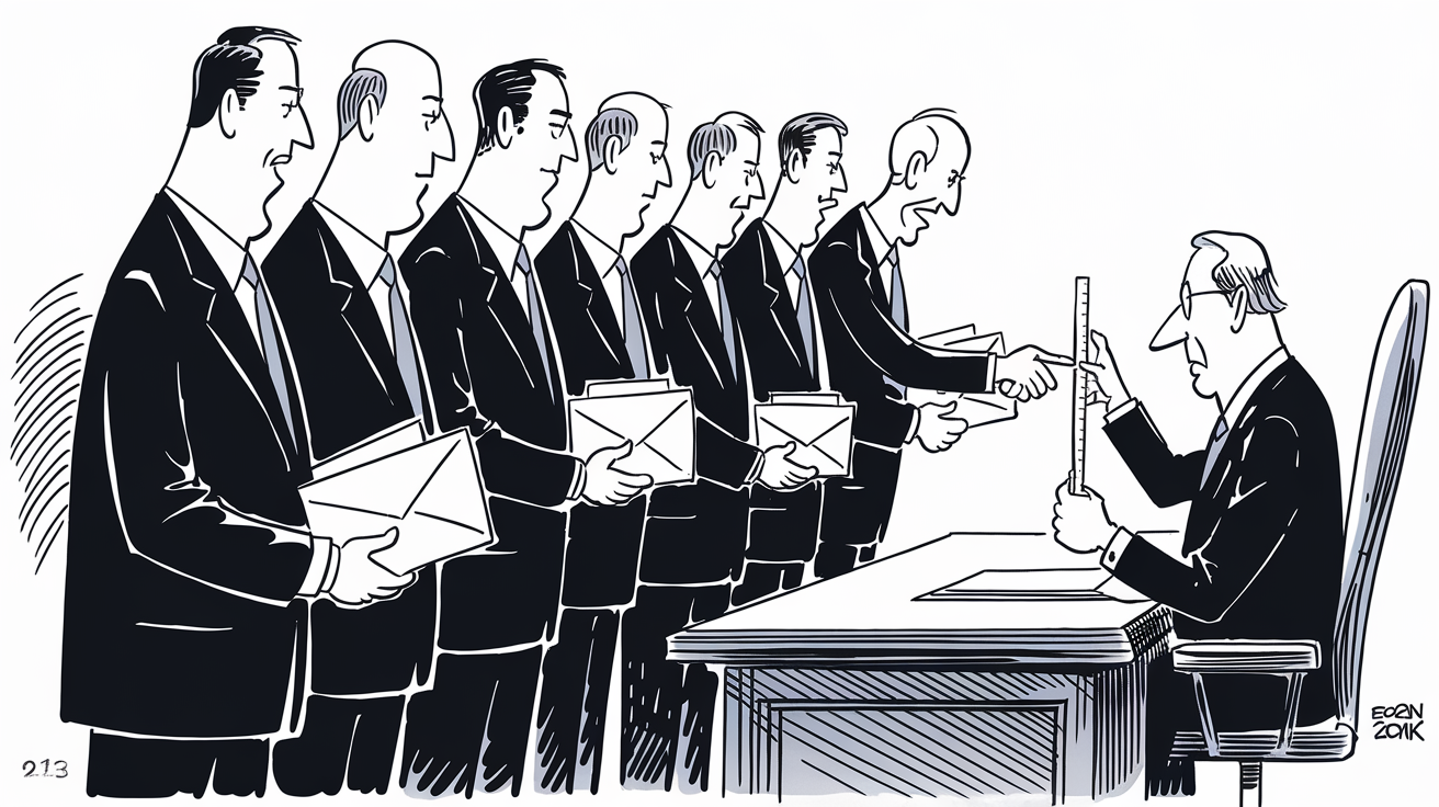 New Yorker-style illustration for Is the Lowest Bid Always the Winner?